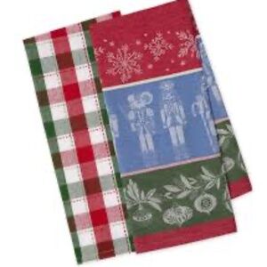 DII Holiday Nutcrackers Dishtowel Set of 2-NWT